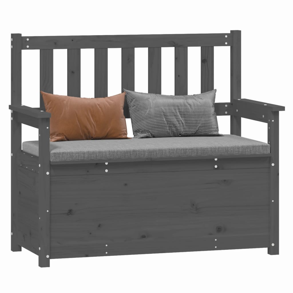 vidaXL Bancă, gri, 112,5x51,5x96,5 cm, lemn masiv de pin vidaXL Bancă, gri, 112,5x51,5x96,5 cm, lemn masiv de pin
