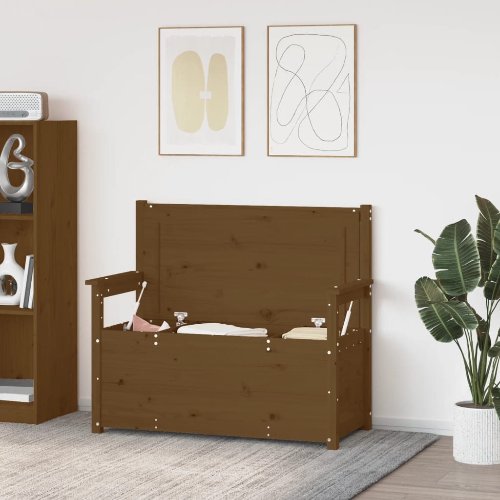vidaXL Bancă, maro miere, 112,5x51,5x96,5 cm, lemn masiv de pin vidaXL Bancă, maro miere, 112,5x51,5x96,5 cm, lemn masiv de pin