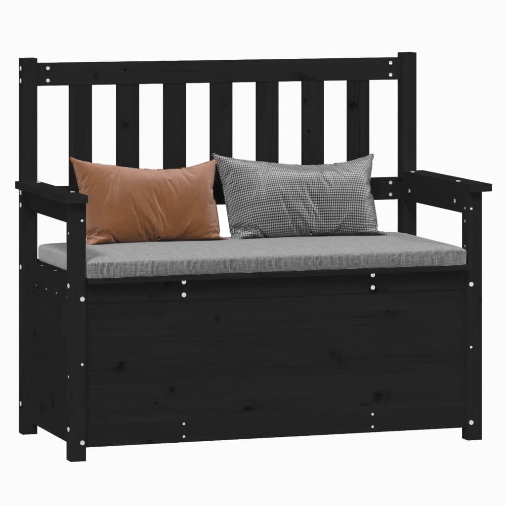 vidaXL Bancă, negru, 112,5x51,5x96,5 cm, lemn masiv de pin vidaXL Bancă, negru, 112,5x51,5x96,5 cm, lemn masiv de pin