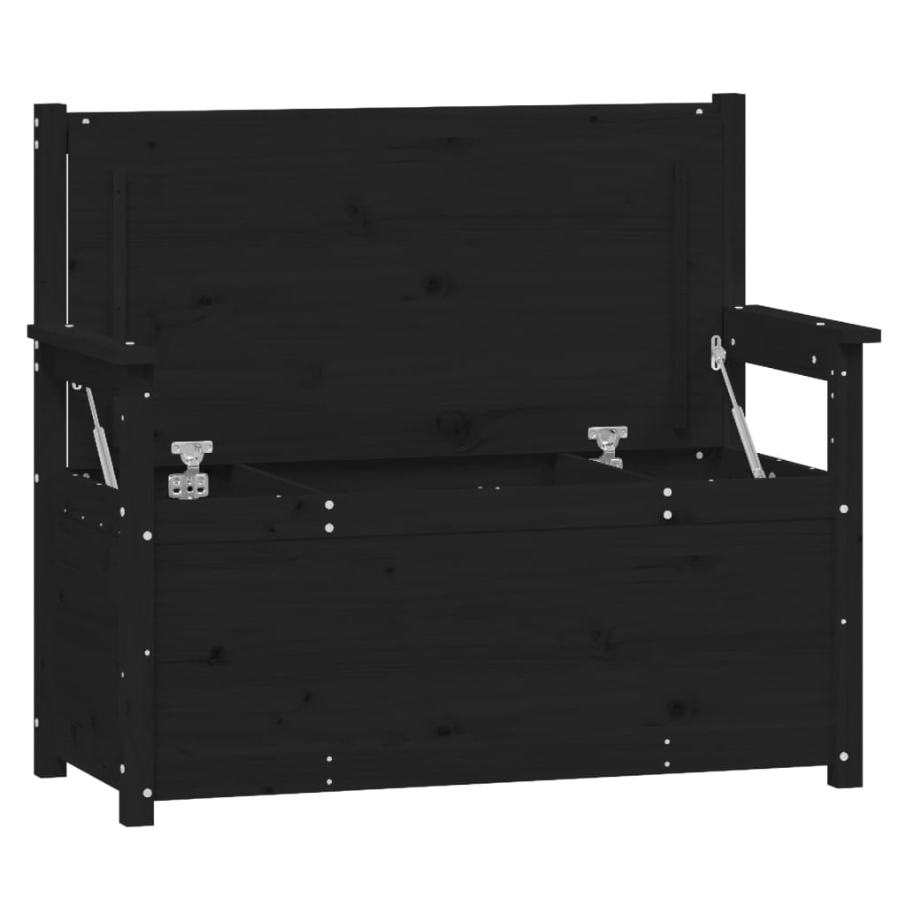 vidaXL Bancă, negru, 112,5x51,5x96,5 cm, lemn masiv de pin vidaXL Bancă, negru, 112,5x51,5x96,5 cm, lemn masiv de pin