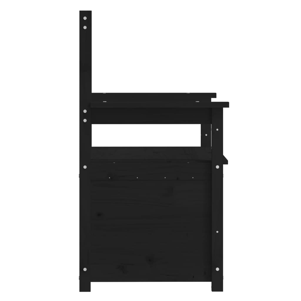 vidaXL Bancă, negru, 112,5x51,5x96,5 cm, lemn masiv de pin vidaXL Bancă, negru, 112,5x51,5x96,5 cm, lemn masiv de pin