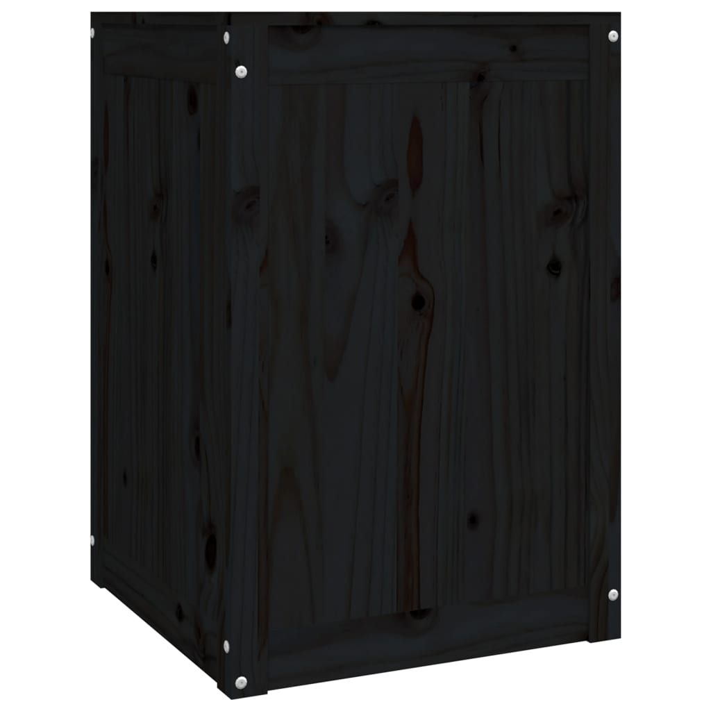 vidaXL Cutie de rufe, negru, 44x44x66 cm, lemn masiv de pin vidaXL Cutie de rufe, negru, 44x44x66 cm, lemn masiv de pin