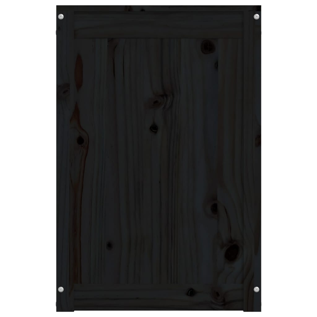 vidaXL Cutie de rufe, negru, 44x44x66 cm, lemn masiv de pin vidaXL Cutie de rufe, negru, 44x44x66 cm, lemn masiv de pin