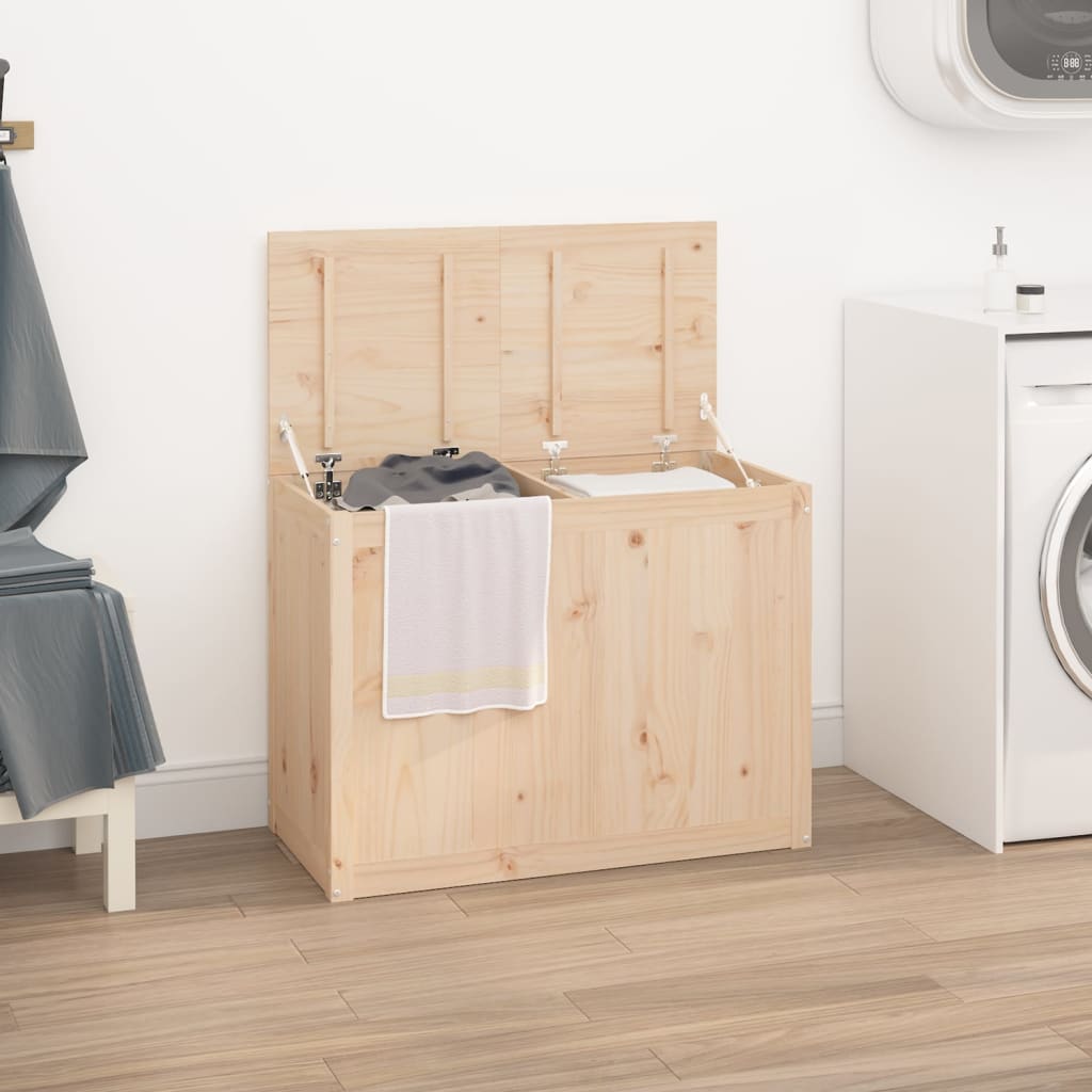 vidaXL Cutie de rufe, 88,5x44x66 cm, lemn masiv de pin vidaXL Cutie de rufe, 88,5x44x66 cm, lemn masiv de pin