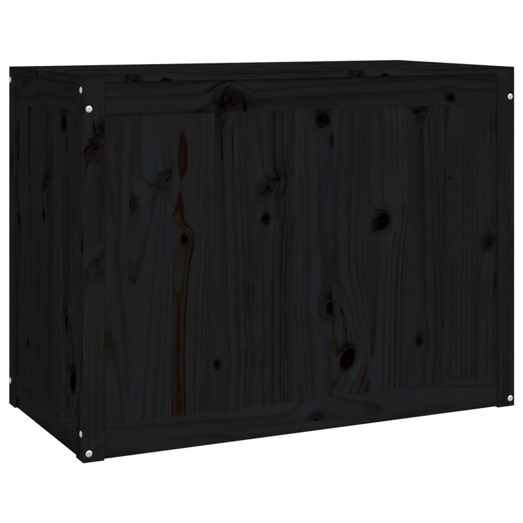 vidaXL Cutie de rufe, negru, 88,5x44x66 cm, lemn masiv de pin vidaXL Cutie de rufe, negru, 88,5x44x66 cm, lemn masiv de pin