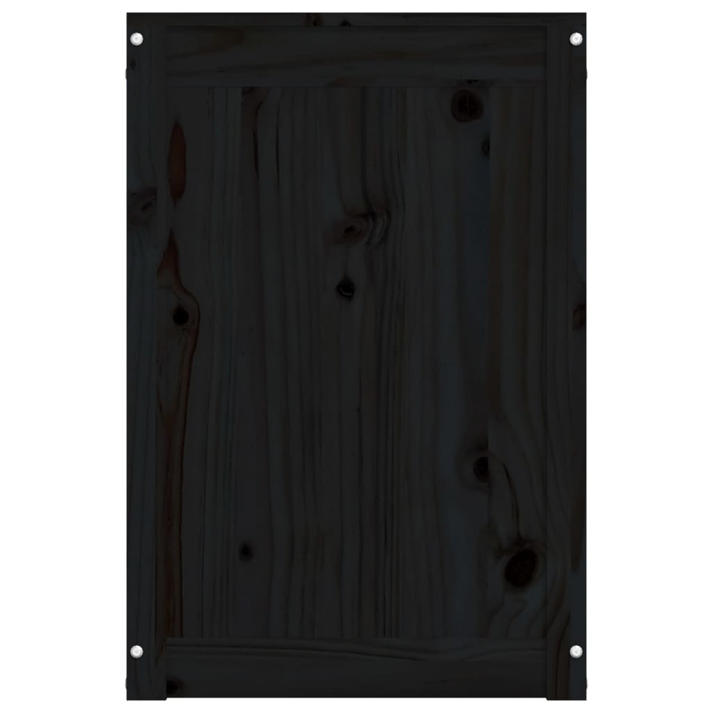 vidaXL Cutie de rufe, negru, 88,5x44x66 cm, lemn masiv de pin vidaXL Cutie de rufe, negru, 88,5x44x66 cm, lemn masiv de pin
