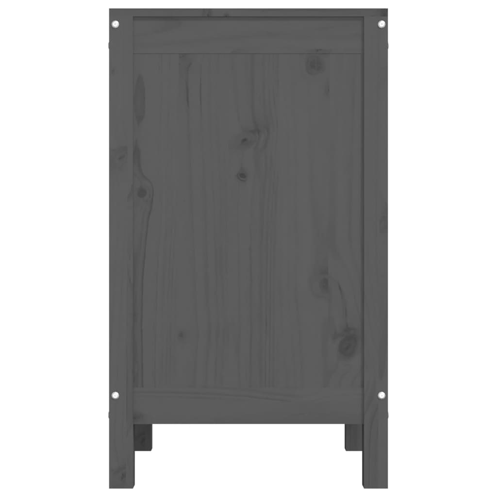vidaXL Cutie de rufe, gri, 44x44x76 cm, lemn masiv de pin vidaXL Cutie de rufe, gri, 44x44x76 cm, lemn masiv de pin
