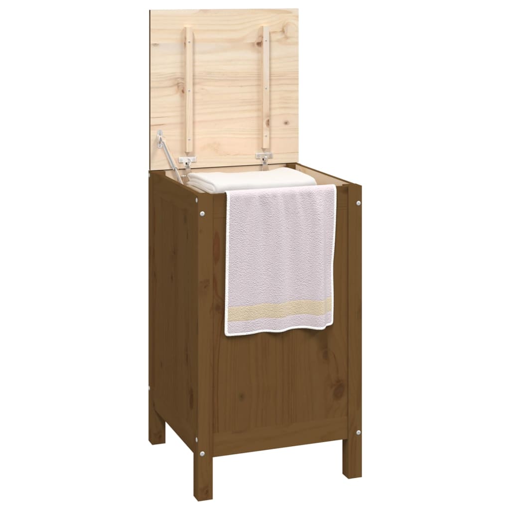 vidaXL Cutie de rufe, maro miere, 44x44x76 cm, lemn masiv de pin vidaXL Cutie de rufe, maro miere, 44x44x76 cm, lemn masiv de pin