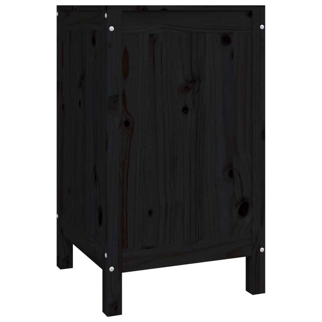 vidaXL Cutie de rufe, negru, 44x44x76 cm, lemn masiv de pin vidaXL Cutie de rufe, negru, 44x44x76 cm, lemn masiv de pin