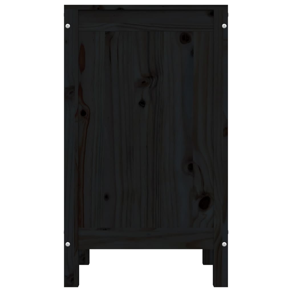 vidaXL Cutie de rufe, negru, 44x44x76 cm, lemn masiv de pin vidaXL Cutie de rufe, negru, 44x44x76 cm, lemn masiv de pin