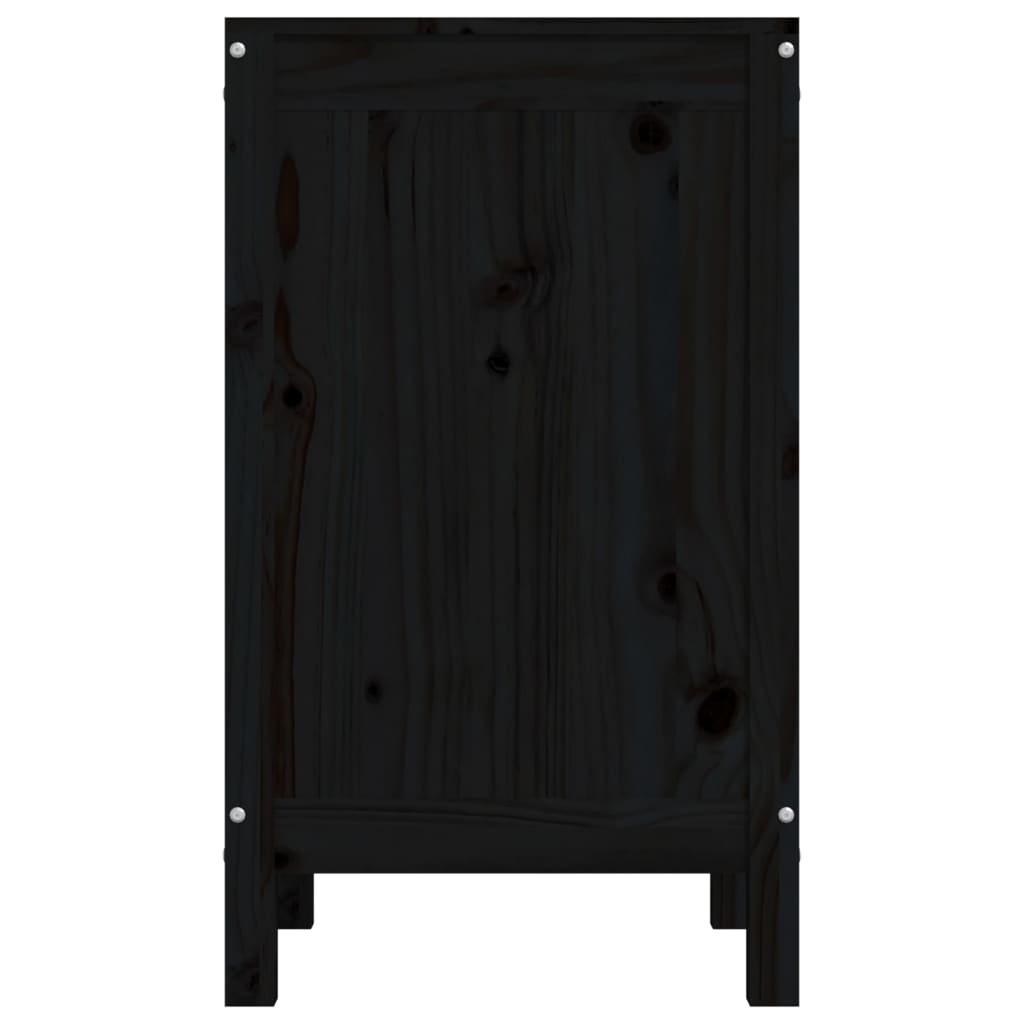 vidaXL Cutie de rufe, negru, 44x44x76 cm, lemn masiv de pin vidaXL Cutie de rufe, negru, 44x44x76 cm, lemn masiv de pin