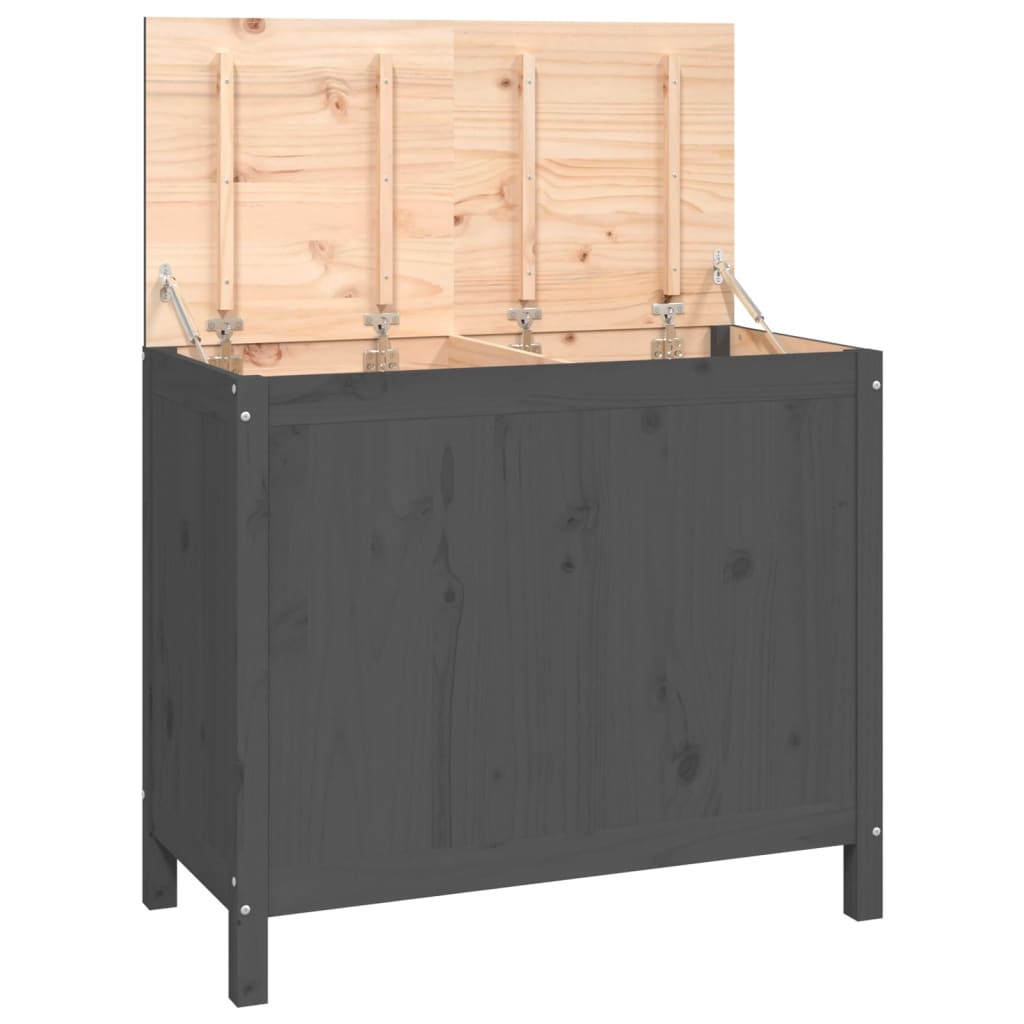 vidaXL Cutie de rufe, gri, 88,5x44x76 cm, lemn masiv de pin vidaXL Cutie de rufe, gri, 88,5x44x76 cm, lemn masiv de pin
