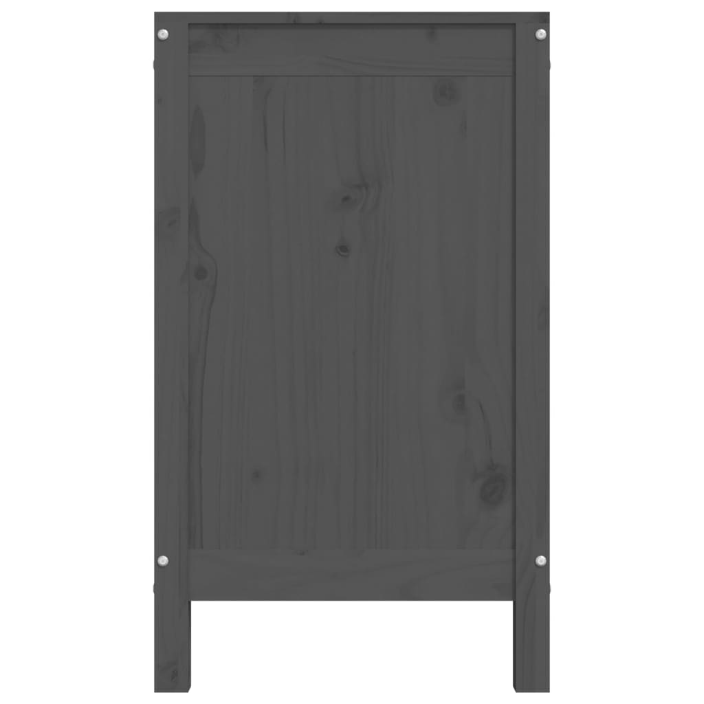 vidaXL Cutie de rufe, gri, 88,5x44x76 cm, lemn masiv de pin vidaXL Cutie de rufe, gri, 88,5x44x76 cm, lemn masiv de pin