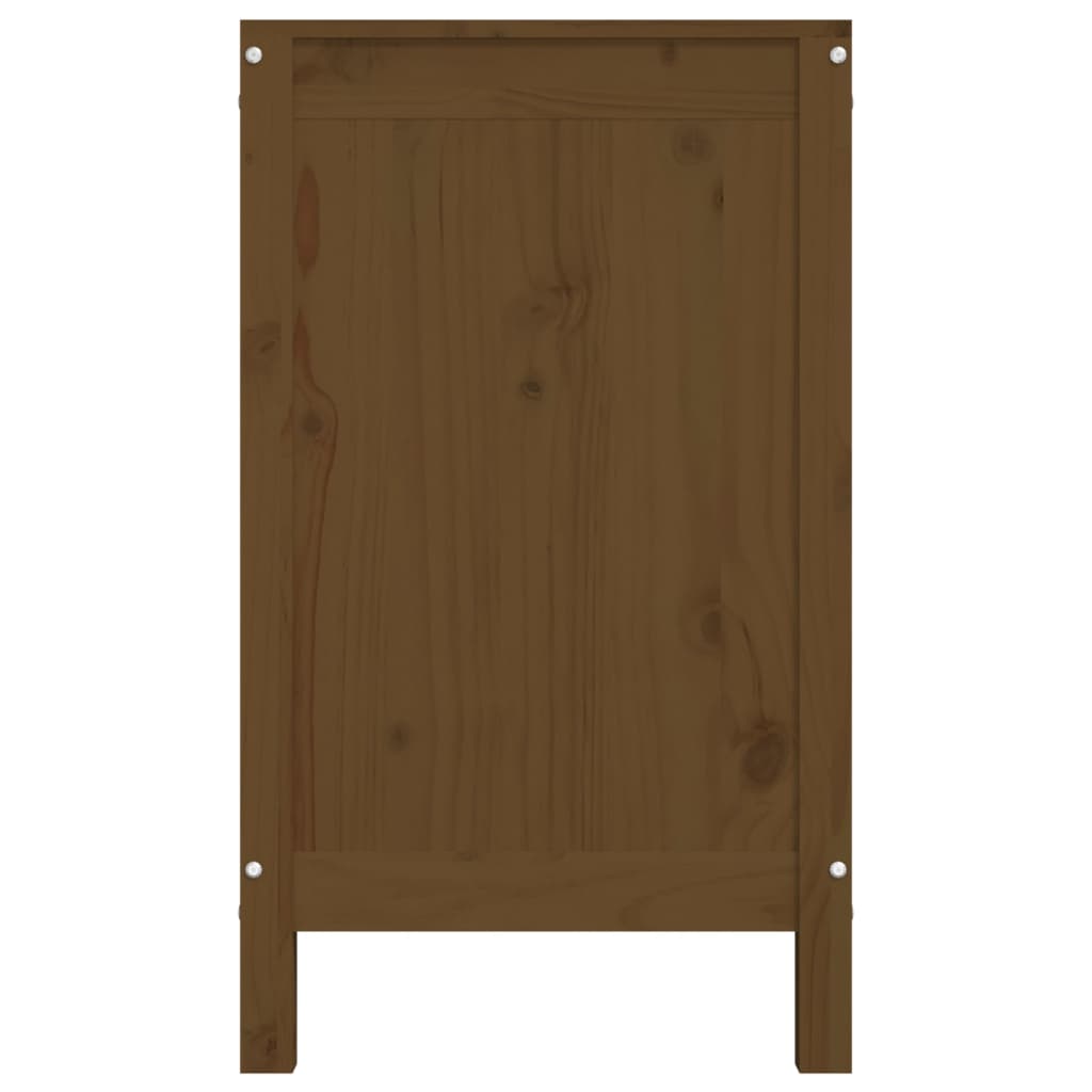 vidaXL Cutie de rufe, maro miere, 88,5x44x76 cm, lemn masiv de pin vidaXL Cutie de rufe, maro miere, 88,5x44x76 cm, lemn masiv de pin