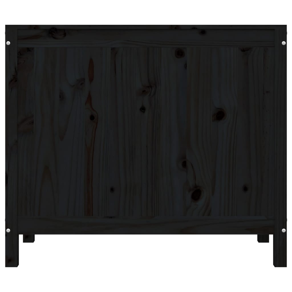 vidaXL Cutie de rufe, negru, 88,5x44x76 cm, lemn masiv de pin vidaXL Cutie de rufe, negru, 88,5x44x76 cm, lemn masiv de pin
