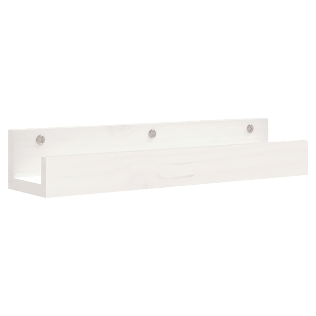 vidaXL Rafturi de perete, 2 buc., alb, 50x12x9 cm, lemn masiv de pin
