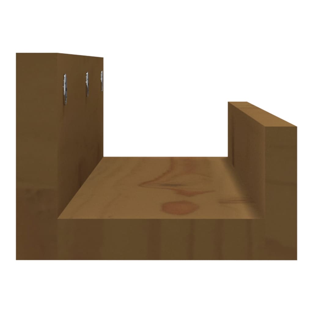 vidaXL Rafturi de perete 2 buc. maro miere 50x12x9 cm lemn masiv pin vidaXL Rafturi de perete 2 buc. maro miere 50x12x9 cm lemn masiv pin