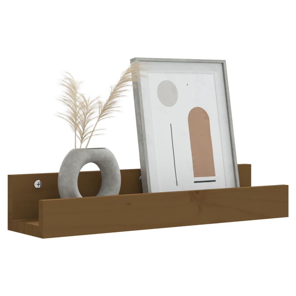 vidaXL Rafturi de perete 2 buc. maro miere 50x12x9 cm lemn masiv pin vidaXL Rafturi de perete 2 buc. maro miere 50x12x9 cm lemn masiv pin