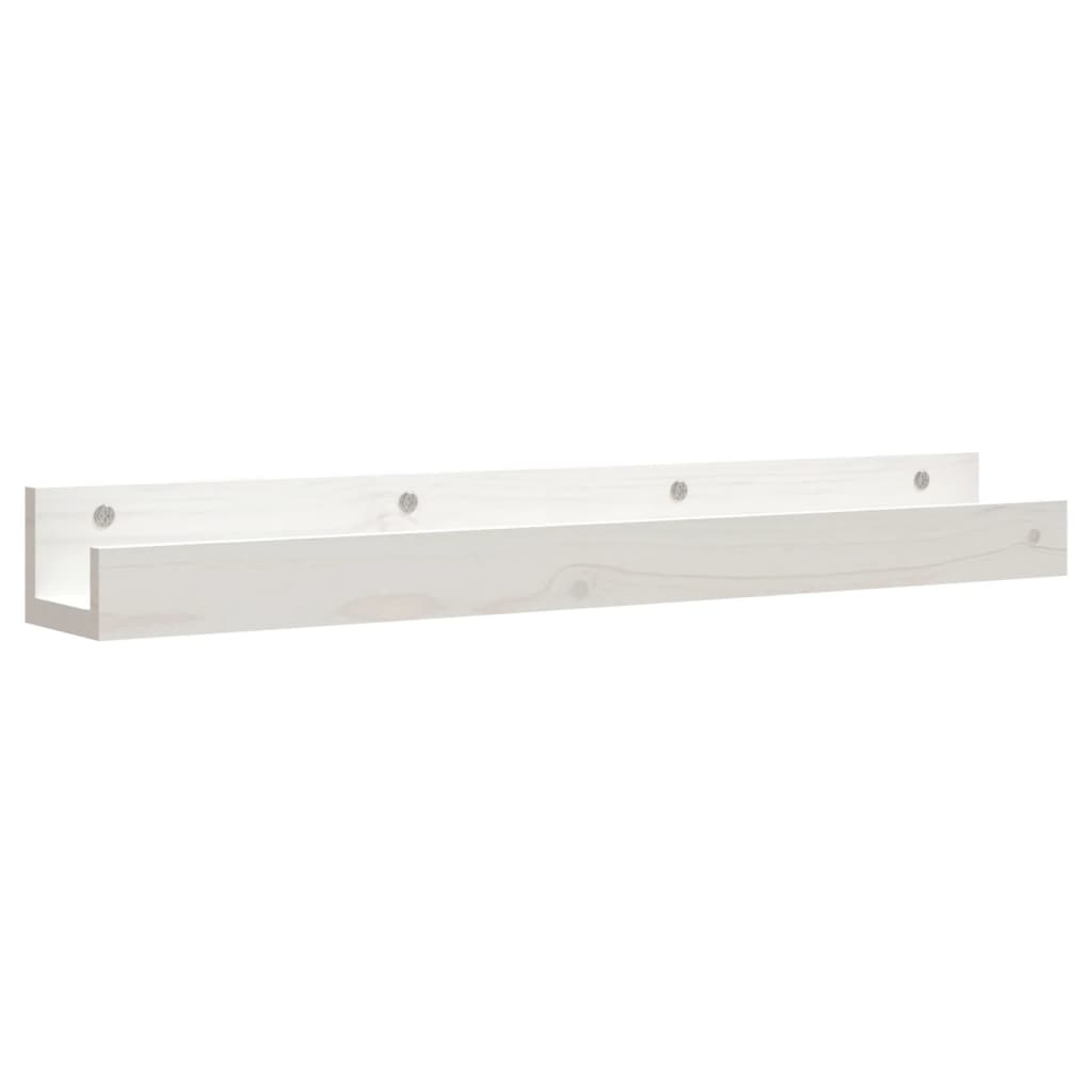 vidaXL Rafturi de perete, 2 buc., alb, 80x12x9 cm, lemn masiv de pin