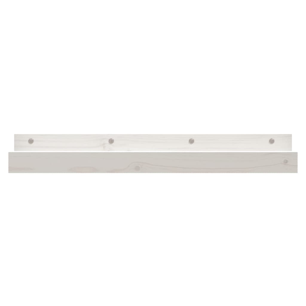 vidaXL Rafturi de perete, 2 buc., alb, 80x12x9 cm, lemn masiv de pin