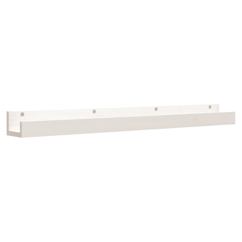 vidaXL Rafturi de perete, 2 buc., alb, 110x12x9 cm, lemn masiv de pin vidaXL Rafturi de perete, 2 buc., alb, 110x12x9 cm, lemn masiv de pin
