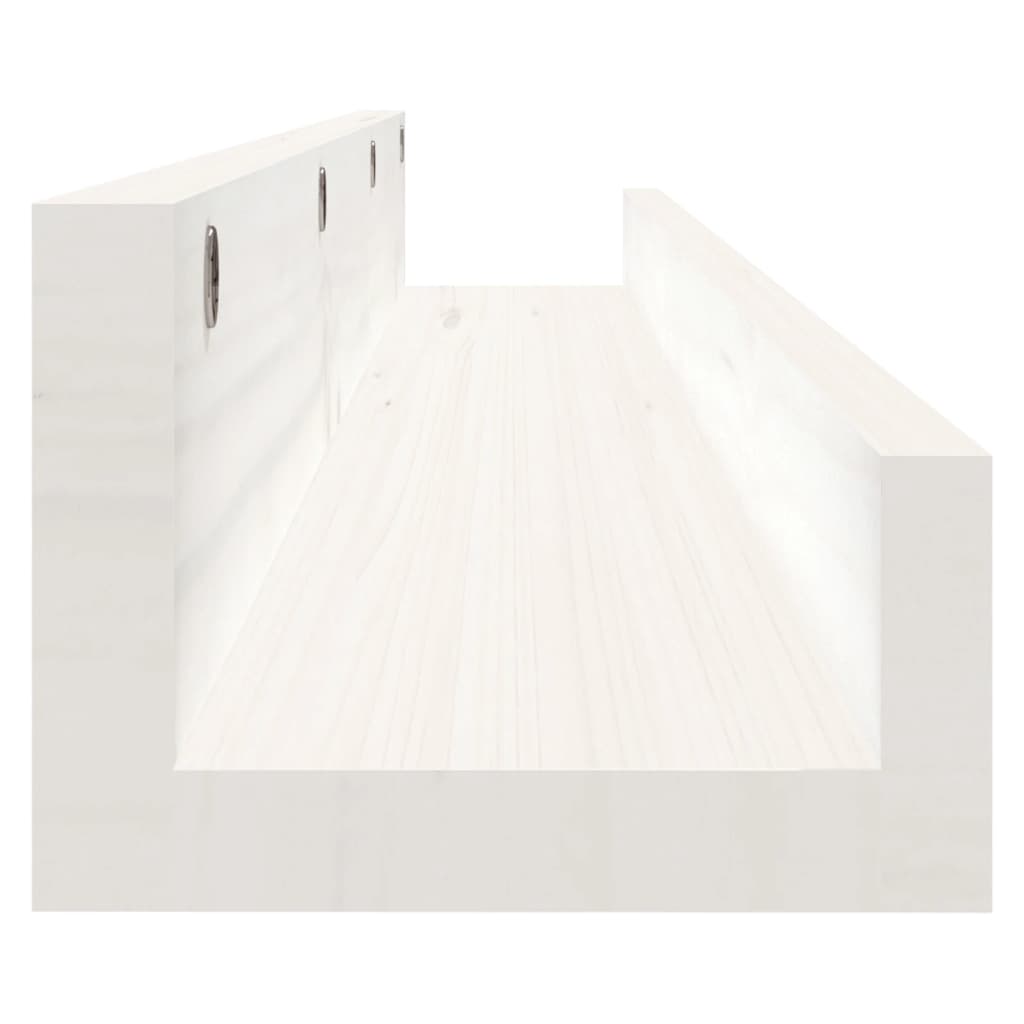 vidaXL Rafturi de perete, 2 buc., alb, 110x12x9 cm, lemn masiv de pin vidaXL Rafturi de perete, 2 buc., alb, 110x12x9 cm, lemn masiv de pin