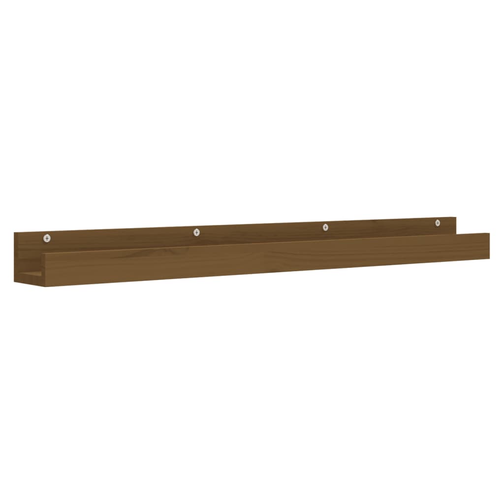vidaXL Rafturi de perete 2 buc. maro miere 110x12x9 cm lemn masiv pin vidaXL Rafturi de perete 2 buc. maro miere 110x12x9 cm lemn masiv pin