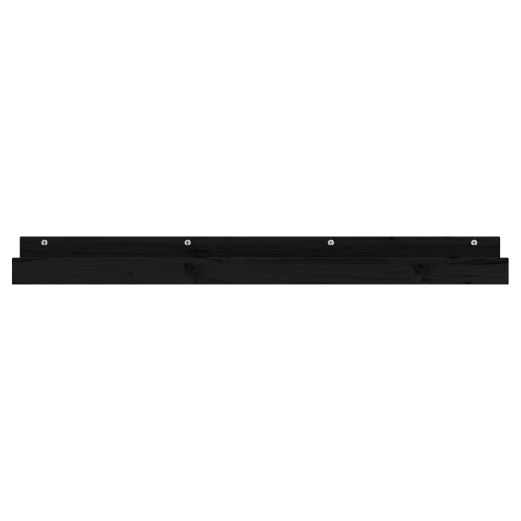 vidaXL Rafturi de perete, 2 buc., negru, 110x12x9 cm, lemn masiv pin vidaXL Rafturi de perete, 2 buc., negru, 110x12x9 cm, lemn masiv pin