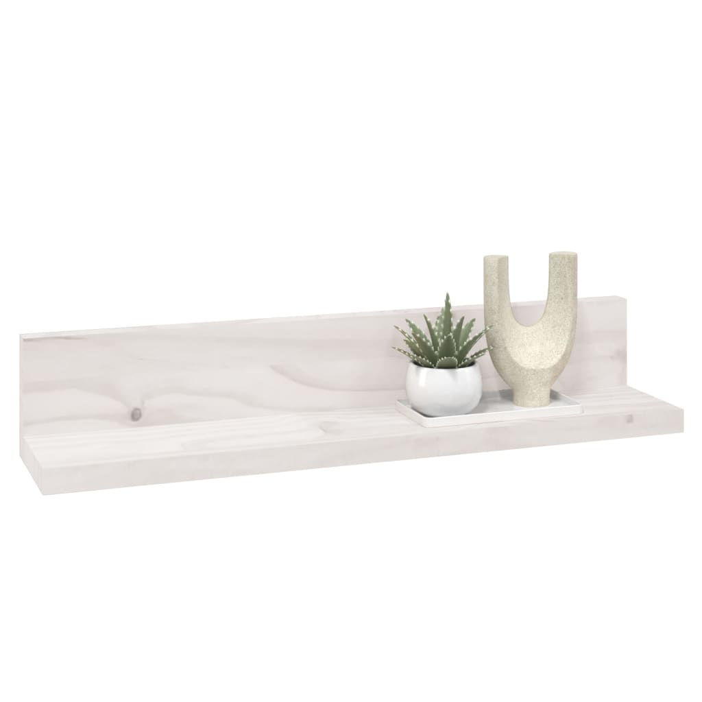 vidaXL Rafturi de perete, 2 buc., alb, 50x11x9 cm, lemn masiv de pin
