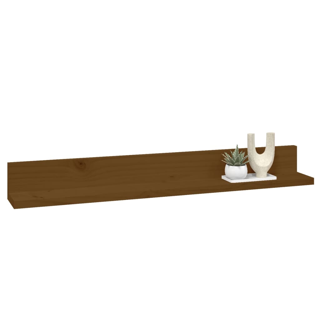 vidaXL Rafturi de perete 2 buc. maro miere 80x11x9 cm lemn masiv pin vidaXL Rafturi de perete 2 buc. maro miere 80x11x9 cm lemn masiv pin