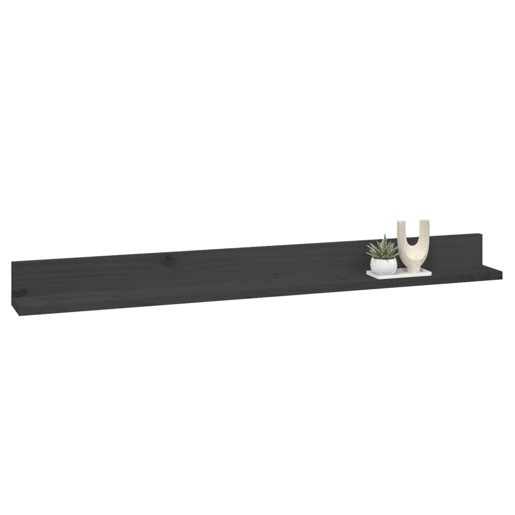 vidaXL Rafturi de perete, 2 buc., gri, 110x11x9 cm, lemn masiv de pin vidaXL Rafturi de perete, 2 buc., gri, 110x11x9 cm, lemn masiv de pin