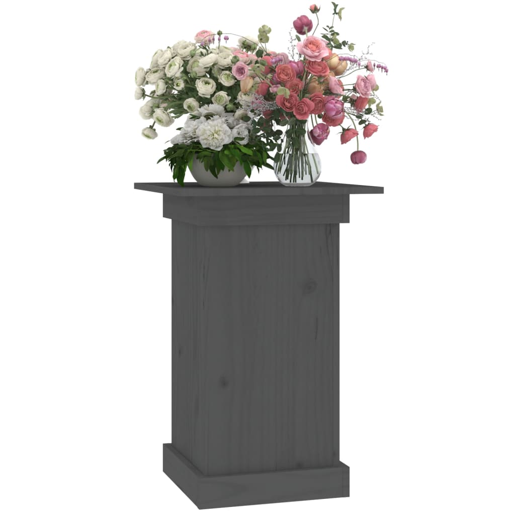 vidaXL Suport pentru flori, gri, 40x40x60 cm, lemn masiv de pin vidaXL Suport pentru flori, gri, 40x40x60 cm, lemn masiv de pin