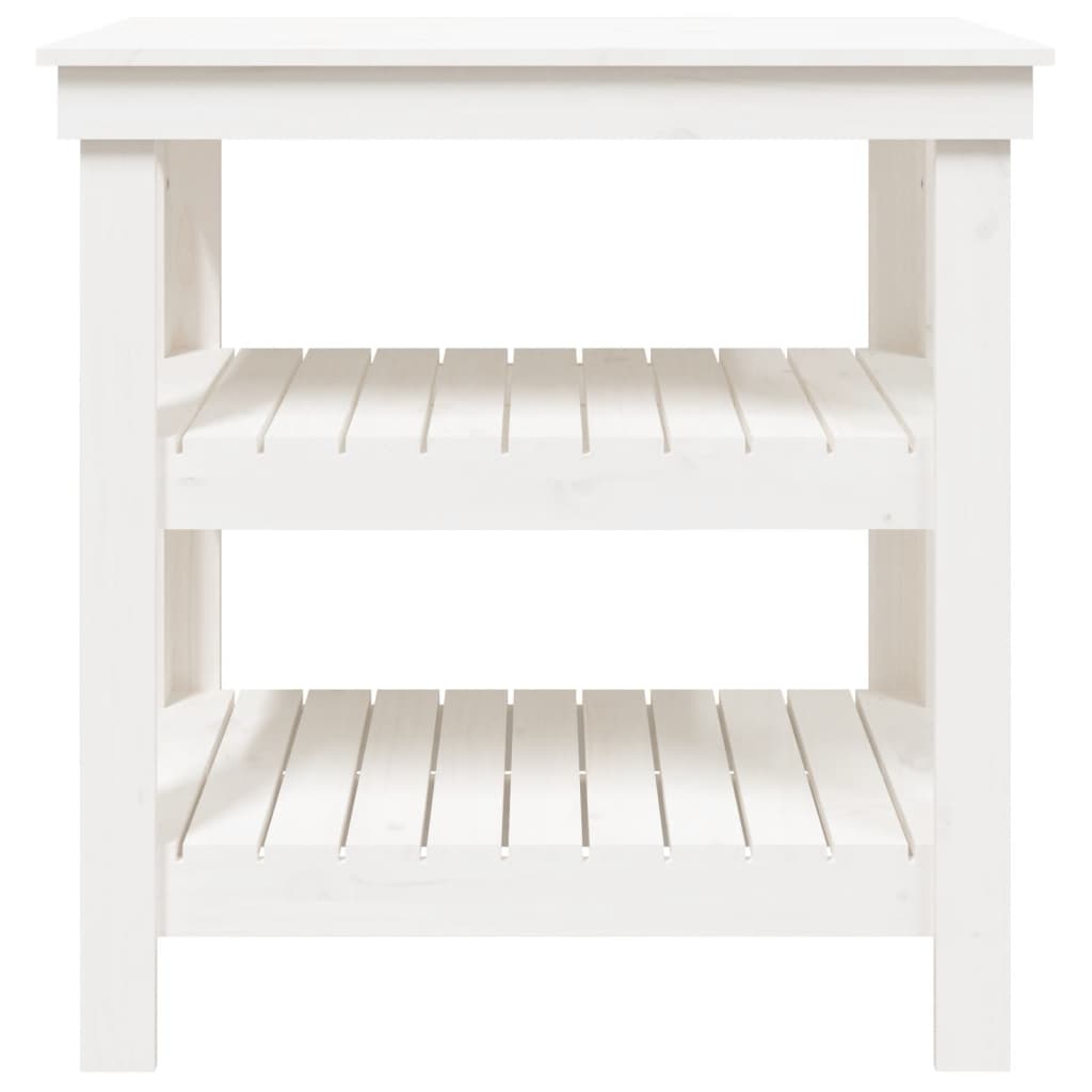 vidaXL Banc de lucru, alb, 78,5x50x80 cm, lemn masiv pin vidaXL Banc de lucru, alb, 78,5x50x80 cm, lemn masiv pin