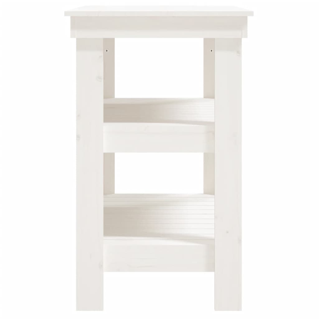 vidaXL Banc de lucru, alb, 78,5x50x80 cm, lemn masiv pin vidaXL Banc de lucru, alb, 78,5x50x80 cm, lemn masiv pin