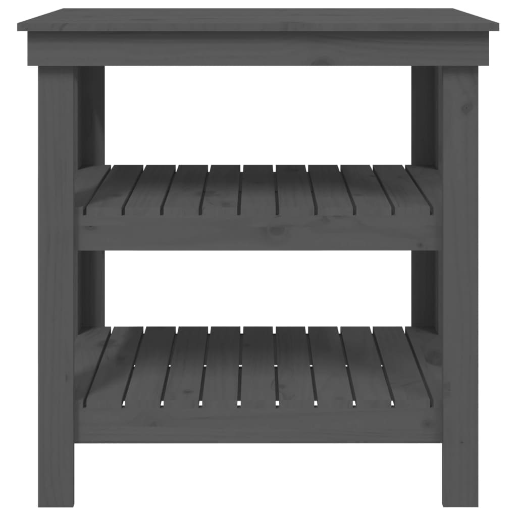 vidaXL Banc de lucru, gri, 78,5x50x80 cm, lemn masiv pin vidaXL Banc de lucru, gri, 78,5x50x80 cm, lemn masiv pin