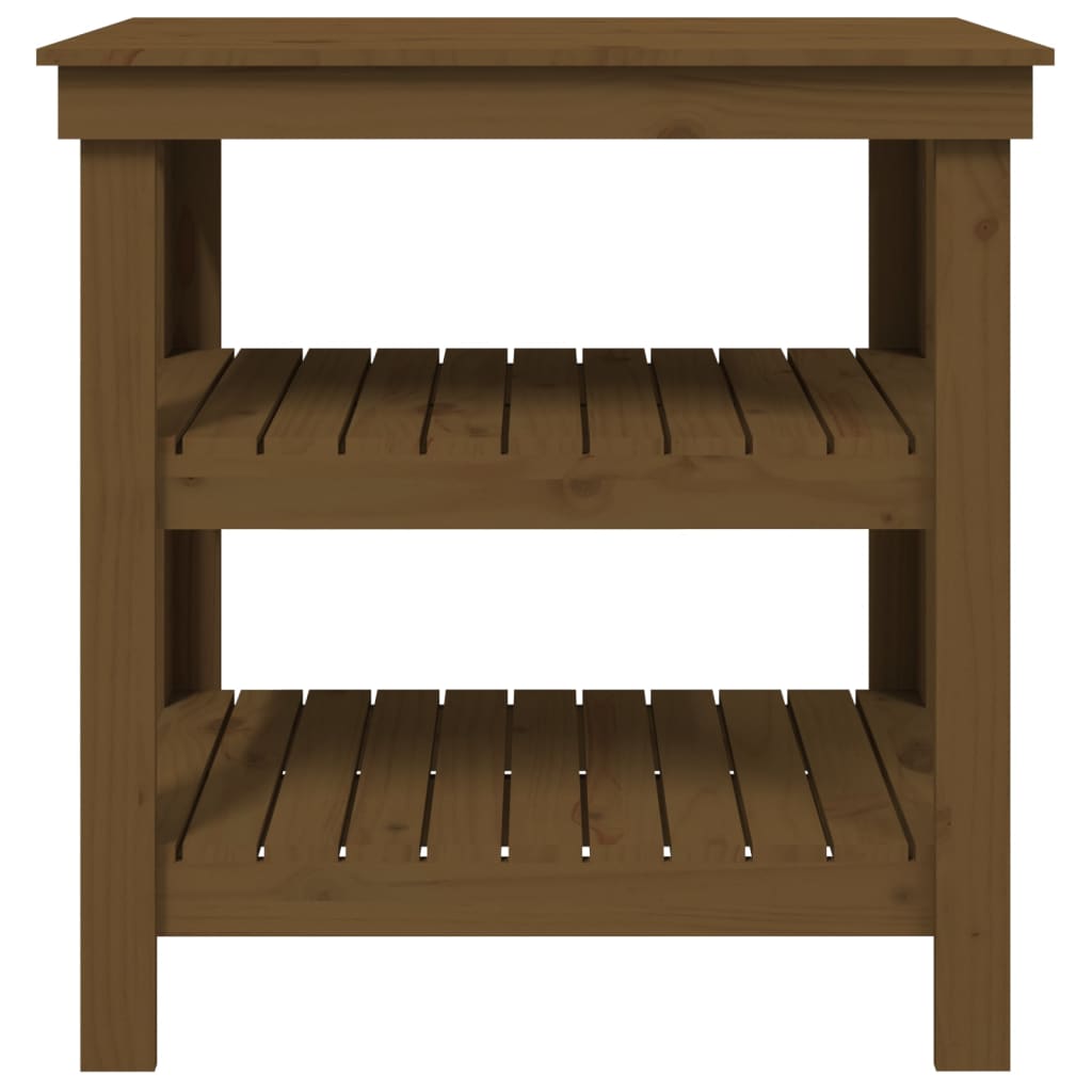 vidaXL Banc de lucru, maro miere, 78,5x50x80 cm, lemn masiv pin vidaXL Banc de lucru, maro miere, 78,5x50x80 cm, lemn masiv pin