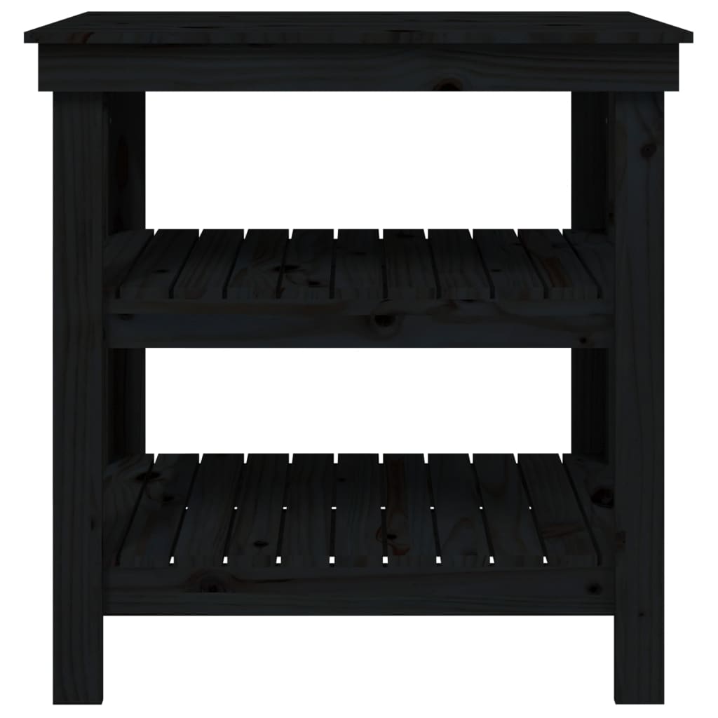 vidaXL Banc de lucru, negru, 78,5x50x80 cm, lemn masiv pin vidaXL Banc de lucru, negru, 78,5x50x80 cm, lemn masiv pin