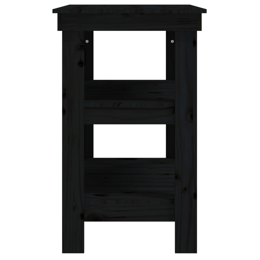 vidaXL Banc de lucru, negru, 78,5x50x80 cm, lemn masiv pin vidaXL Banc de lucru, negru, 78,5x50x80 cm, lemn masiv pin