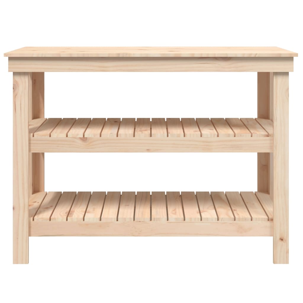 vidaXL Banc de lucru, 110,5x50x80 cm, lemn masiv pin