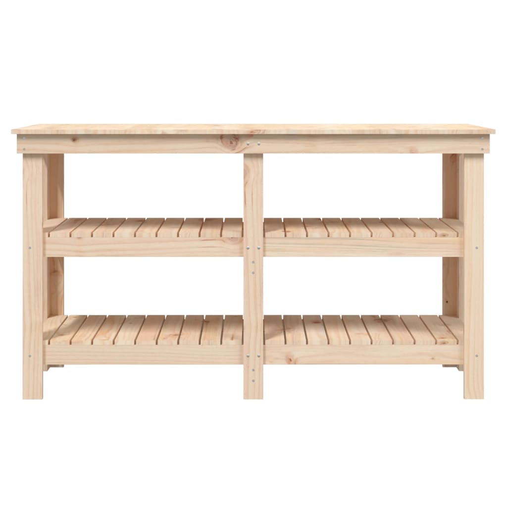 vidaXL Banc de lucru, 142,5x50x80 cm, lemn masiv pin