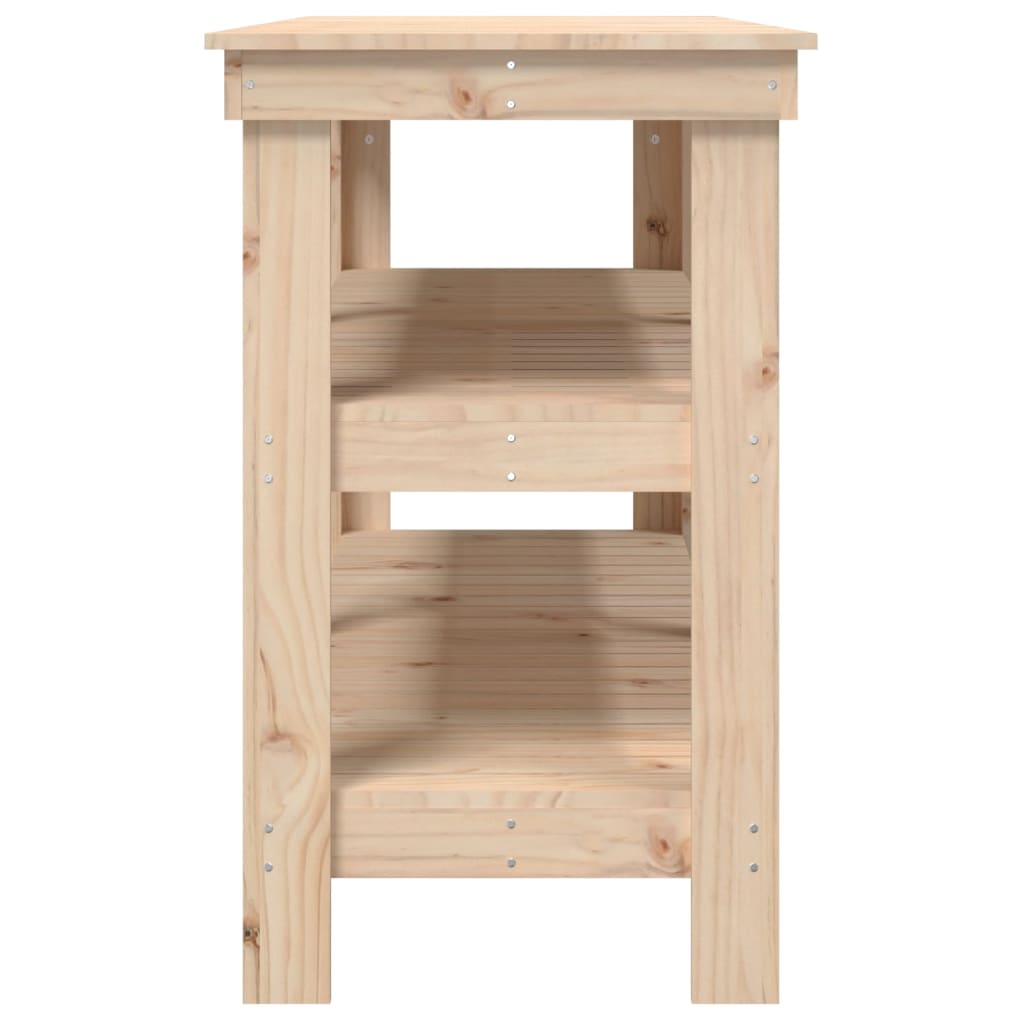 vidaXL Banc de lucru, 142,5x50x80 cm, lemn masiv pin