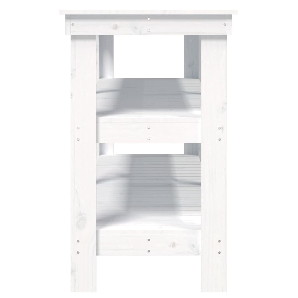 vidaXL Banc de lucru, alb, 142,5x50x80 cm, lemn masiv pin vidaXL Banc de lucru, alb, 142,5x50x80 cm, lemn masiv pin