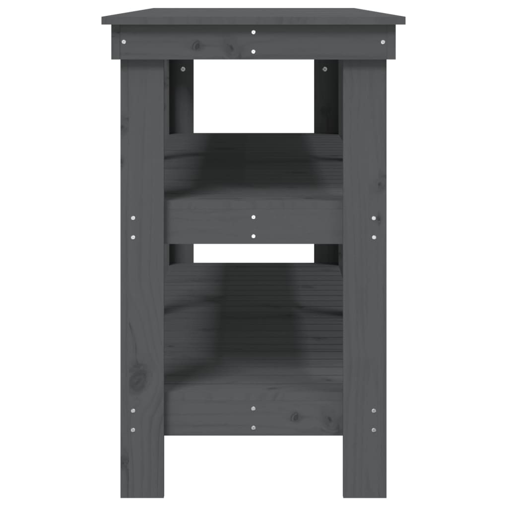 vidaXL Banc de lucru, gri, 142,5x50x80 cm, lemn masiv pin vidaXL Banc de lucru, gri, 142,5x50x80 cm, lemn masiv pin
