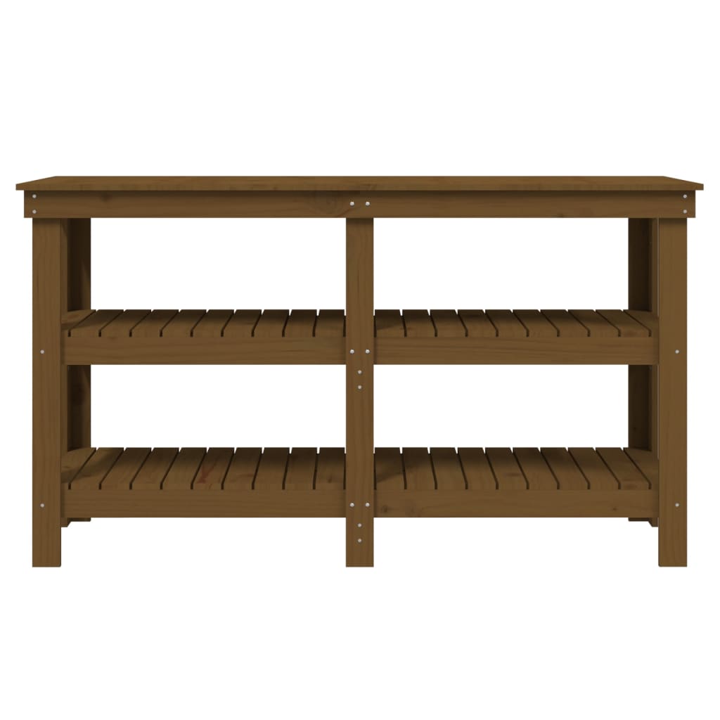 vidaXL Banc de lucru, maro miere, 142,5x50x80 cm, lemn masiv pin vidaXL Banc de lucru, maro miere, 142,5x50x80 cm, lemn masiv pin