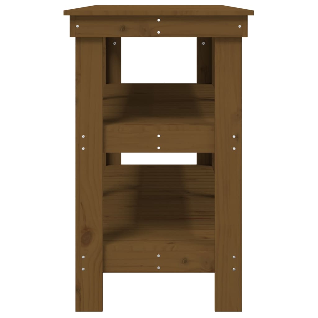 vidaXL Banc de lucru, maro miere, 142,5x50x80 cm, lemn masiv pin vidaXL Banc de lucru, maro miere, 142,5x50x80 cm, lemn masiv pin