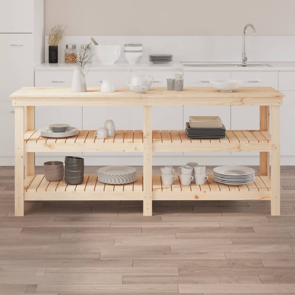 vidaXL Banc de lucru, 181x50x80 cm, lemn masiv pin