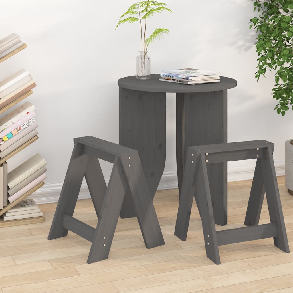 vidaXL Scaune, 2 buc., gri, 40x40x45 cm, lemn masiv de pin vidaXL Scaune, 2 buc., gri, 40x40x45 cm, lemn masiv de pin
