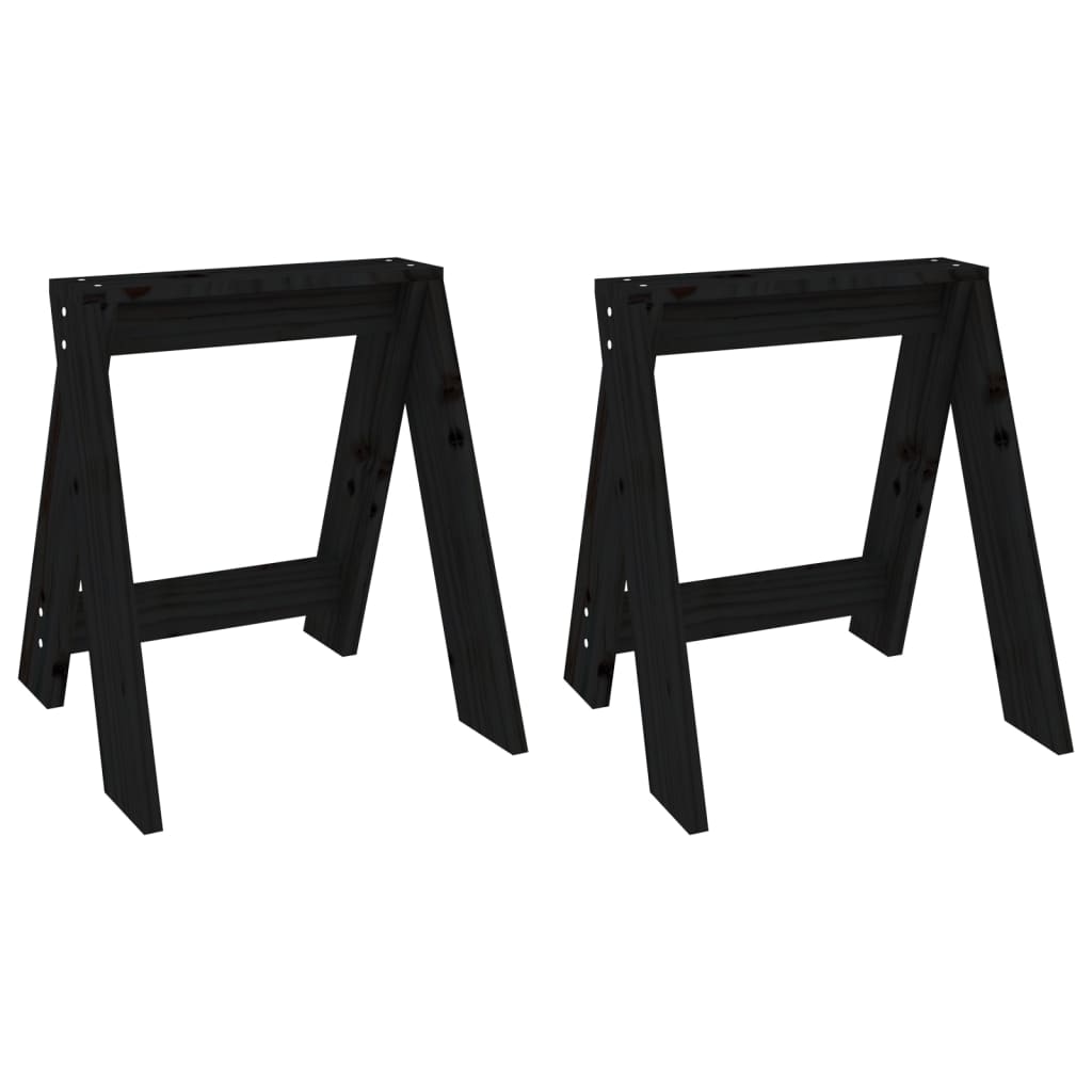 vidaXL Scaune, 2 buc., negru, 40x40x45 cm, lemn masiv de pin