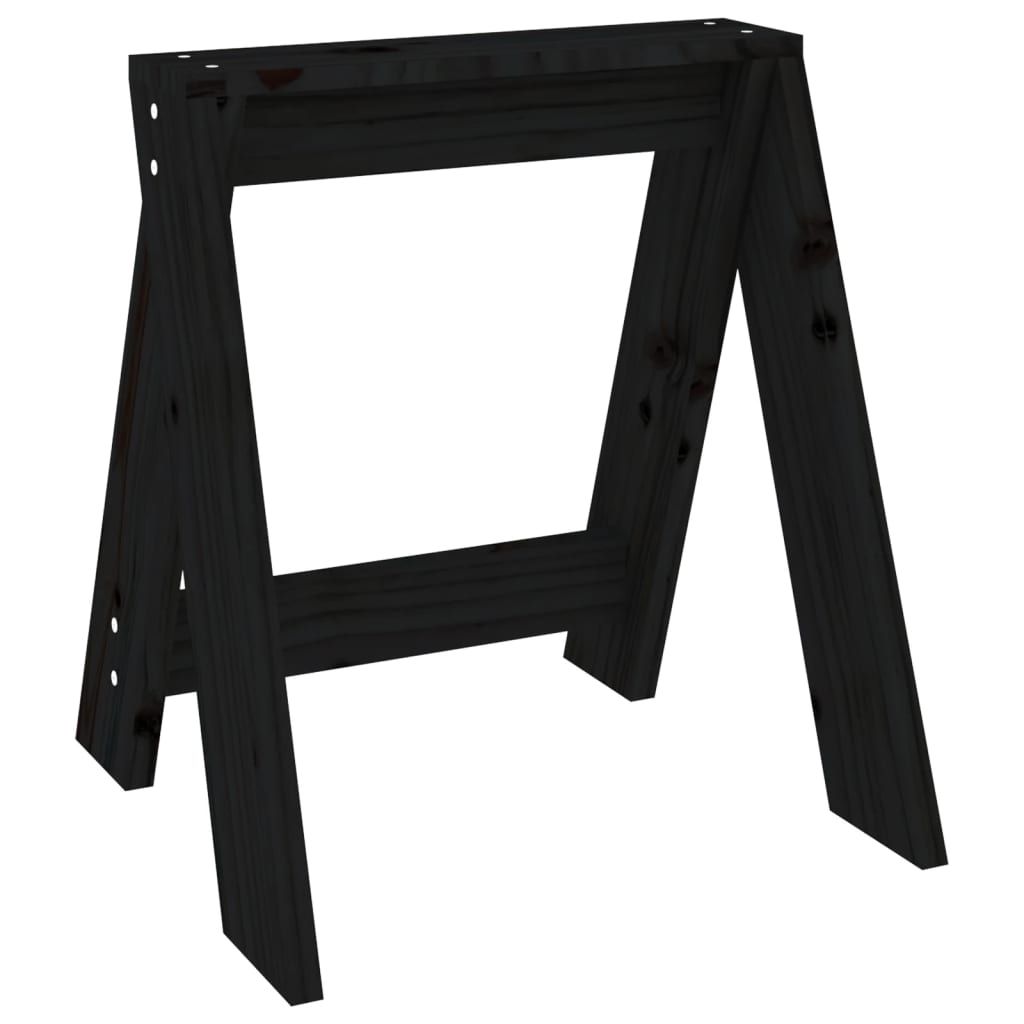 vidaXL Scaune, 2 buc., negru, 40x40x45 cm, lemn masiv de pin