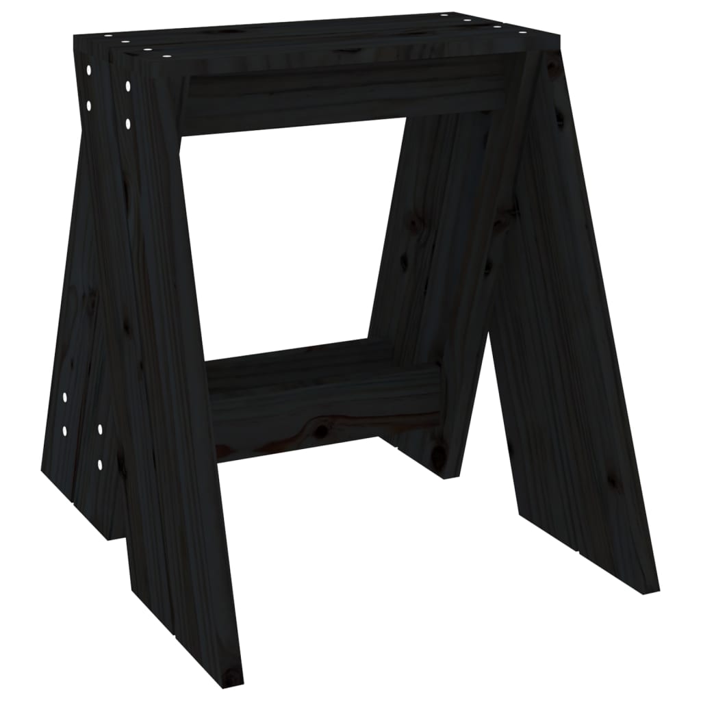 vidaXL Scaune, 2 buc., negru, 40x40x45 cm, lemn masiv de pin